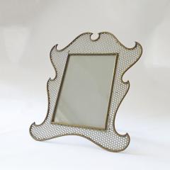 Cesare Lacca Splendid Italian Perforated Metal and Brass Photo Frame 1940s - 3822105