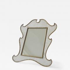 Cesare Lacca Splendid Italian Perforated Metal and Brass Photo Frame 1940s - 3826210