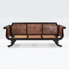 Ceylonese Ebony Framed Sofa in Regency Style Circa 1830 Caned seats and back  - 2960156