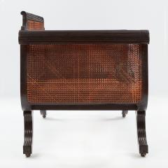 Ceylonese Ebony Framed Sofa in Regency Style Circa 1830 Caned seats and back  - 2960163