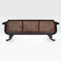 Ceylonese Ebony Framed Sofa in Regency Style Circa 1830 Caned seats and back  - 2960164