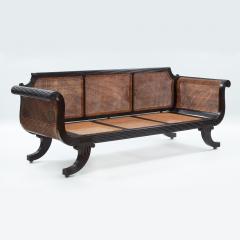 Ceylonese Ebony Framed Sofa in Regency Style Circa 1830 Caned seats and back  - 2960166