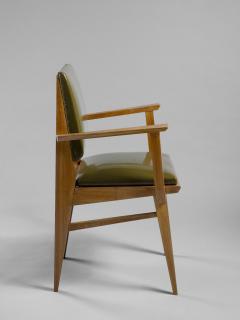 Chair armchair in natural oak in the style of Pierre Jeanneret France 1950s - 4337761