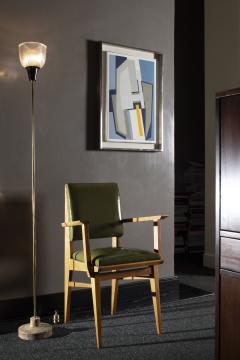 Chair armchair in natural oak in the style of Pierre Jeanneret France 1950s - 4337765