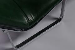 Chaise longue in steel and nappa Scandinavian manufacturer late 1970s  - 2836586