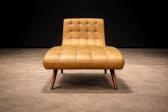 Chaise lounge in Hardwood and Faux Leather Unknown 1960s - 4579582