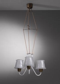 Chandelier with 3 glass shades - 3631195