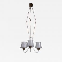 Chandelier with 3 glass shades - 3631645