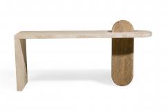 Chapter Studio Contemporary Middle Eastern Marble and Travertine Console - 4613247