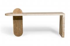 Chapter Studio Contemporary Middle Eastern Marble and Travertine Console - 4613250