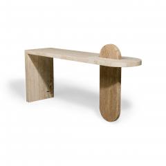 Chapter Studio Contemporary Middle Eastern Marble and Travertine Console - 4619898
