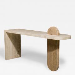 Chapter Studio Contemporary Middle Eastern Marble and Travertine Console - 4619899