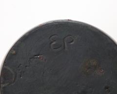 Charcoal Round Vase High Neck Sloping shoulders France c 1950 signed EP - 3296375