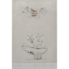 Charles Bragg Charles Bragg Seven Deadly Sins Signed Engraving Print Thou Shalt Not - 4282530