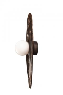 Charles Burnand Perla Wall Sconce in Cast Bronze with Alabaster Orb - 1455326