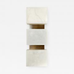 Charles Burnand Scatola Wall Sconce Alabaster Cubes Brushed Patinated Brass - 1475296