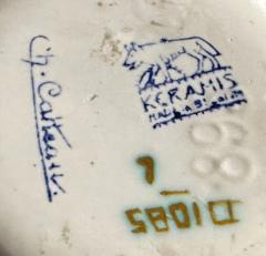 Charles Catteau Ceramic Vase by Charles Catteau with Art Deco Stylized Floral Pattern - 4496165