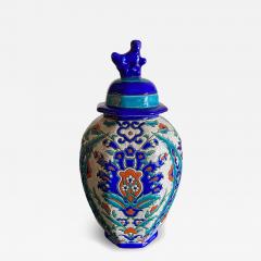 Charles Catteau Charles Catteau Boch Freres covered vase with Iznik polychrome floral decor - 4337789