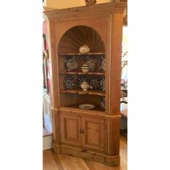 Charles Charles Antique English Country Rustic Pine Corner Cupboard - 1654523