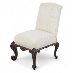 Charles Charles George II Style Walnut Side Slipper Chair 1 of 4 - 4406724