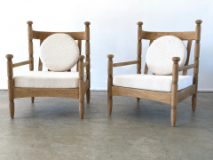 Charles Dudouyt 1940S FRENCH CERUSED OAK CHAIRS - 2732279