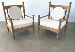 Charles Dudouyt 1940S FRENCH CERUSED OAK CHAIRS - 2732281
