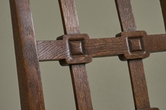 Charles Dudouyt Beautiful Set of 4 French Chairs in Solid Oak and Velvet 1940s - 4803253