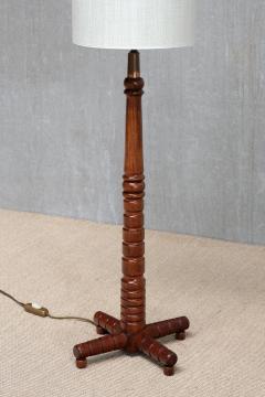 Charles Dudouyt Charles Dudouyt Attributed Floor Lamp in Turned Oak France 1950s - 4823652