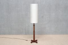 Charles Dudouyt Charles Dudouyt Attributed Floor Lamp in Turned Oak France 1950s - 4823655