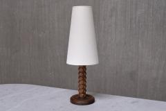 Charles Dudouyt Charles Dudouyt Attributed Table Lamp Oak with Tapered Shade France 1950s - 4234081