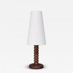 Charles Dudouyt Charles Dudouyt Attributed Table Lamp Oak with Tapered Shade France 1950s - 4236454