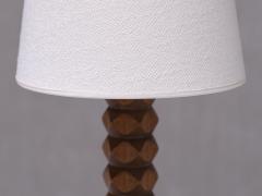 Charles Dudouyt Charles Dudouyt Attributed Table Lamp in Oak with Ivory Shade France 1950s - 3639943