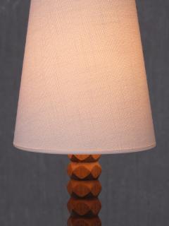 Charles Dudouyt Charles Dudouyt Attributed Table Lamp in Oak with Ivory Shade France 1950s - 3639945