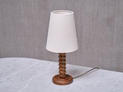 Charles Dudouyt Charles Dudouyt Attributed Table Lamp in Oak with Ivory Shade France 1950s - 3639946