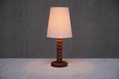 Charles Dudouyt Charles Dudouyt Attributed Table Lamp in Oak with Ivory Shade France 1950s - 3639947