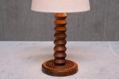 Charles Dudouyt Charles Dudouyt Attributed Table Lamp in Oak with Ivory Shade France 1950s - 3799399