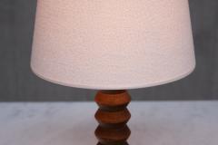 Charles Dudouyt Charles Dudouyt Attributed Table Lamp in Oak with Ivory Shade France 1950s - 3799400