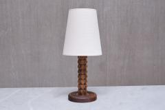 Charles Dudouyt Charles Dudouyt Attributed Table Lamp in Oak with Ivory Shade France 1950s - 4111148