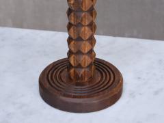 Charles Dudouyt Charles Dudouyt Attributed Table Lamp in Oak with Ivory Shade France 1950s - 4111149