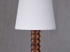 Charles Dudouyt Charles Dudouyt Attributed Table Lamp in Oak with Ivory Shade France 1950s - 4111152