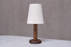 Charles Dudouyt Charles Dudouyt Attributed Table Lamp in Oak with Ivory Shade France 1950s - 4111154