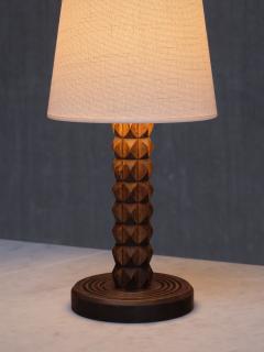 Charles Dudouyt Charles Dudouyt Attributed Table Lamp in Oak with Ivory Shade France 1950s - 4111157