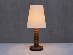 Charles Dudouyt Charles Dudouyt Attributed Table Lamp in Oak with Ivory Shade France 1950s - 4111158