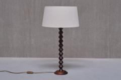 Charles Dudouyt Charles Dudouyt Attributed Tall Table Lamp in Oak France 1950s - 3634508