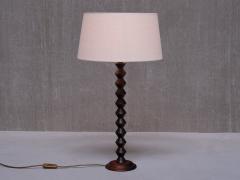 Charles Dudouyt Charles Dudouyt Attributed Tall Table Lamp in Oak France 1950s - 3634509