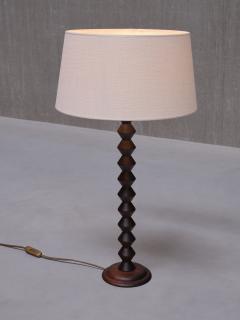 Charles Dudouyt Charles Dudouyt Attributed Tall Table Lamp in Oak France 1950s - 3634511