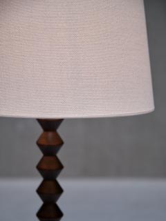 Charles Dudouyt Charles Dudouyt Attributed Tall Table Lamp in Oak France 1950s - 3634513