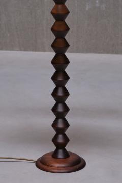 Charles Dudouyt Charles Dudouyt Attributed Tall Table Lamp in Oak France 1950s - 3634515