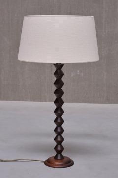 Charles Dudouyt Charles Dudouyt Attributed Tall Table Lamp in Oak France 1950s - 3634516