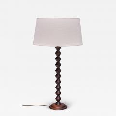 Charles Dudouyt Charles Dudouyt Attributed Tall Table Lamp in Oak France 1950s - 3635757